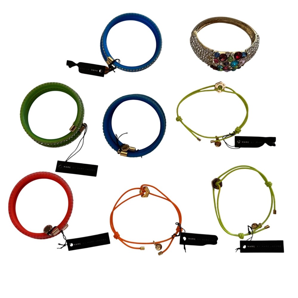 Marc by Marc Jacobs Bracelet Lot NWT Bangle Cord Crystal Multi Color‎ Set 8pc